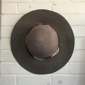 Free People dove grey floppy wide brim hat